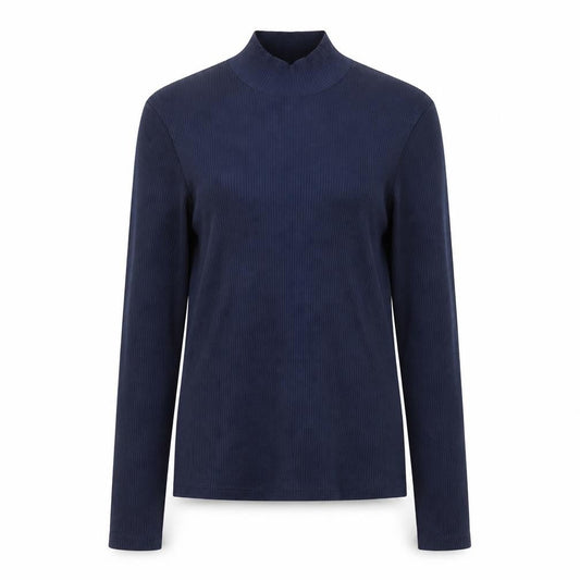 UNIQLO Women’s Blue Long Sleeve Mock Neck Cotton Top Size S