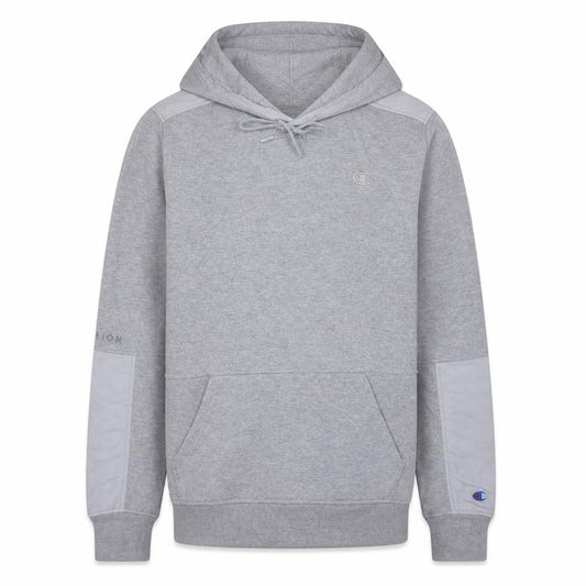 Champion Men's Grey Pullover Hoodie M Regular Fit Sports Fleece