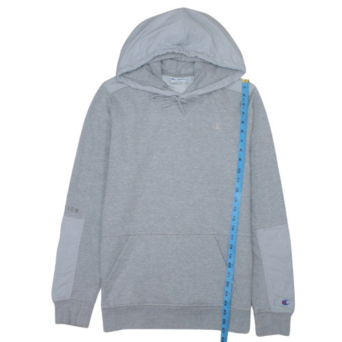 Champion Men's Grey Pullover Hoodie M Regular Fit Sports Fleece