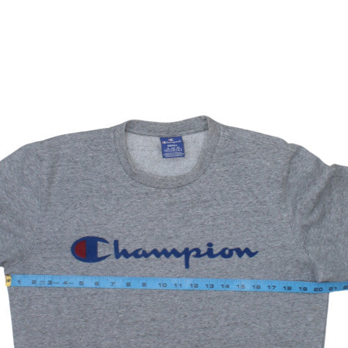 Champion Men's Grey Crew Neck Logo Sweatshirt Size S
