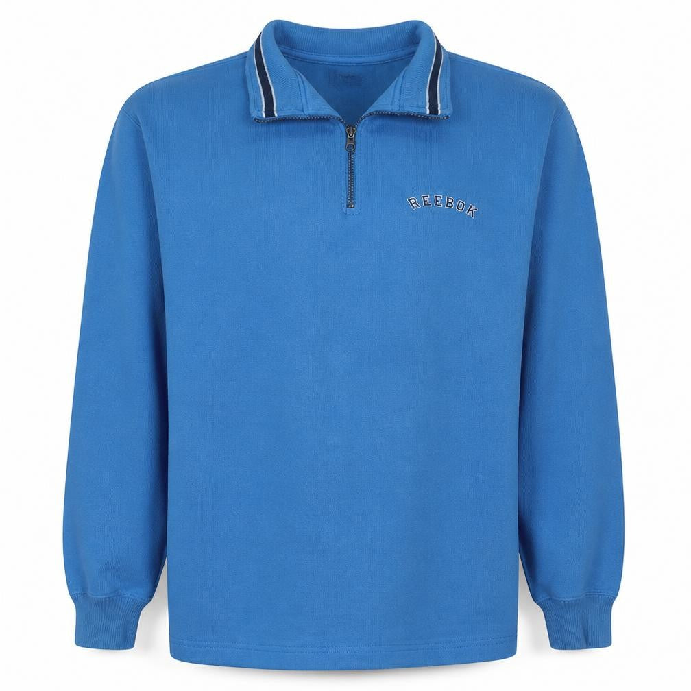 Reebok Mens Blue 1/4 Zip Sweatshirt Size M Collared Sports Top