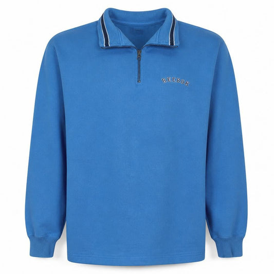 Reebok Mens Blue 1/4 Zip Sweatshirt Size M Collared Sports Top