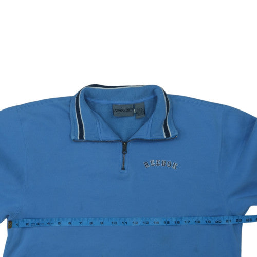 Reebok Mens Blue 1/4 Zip Sweatshirt Size M Collared Sports Top