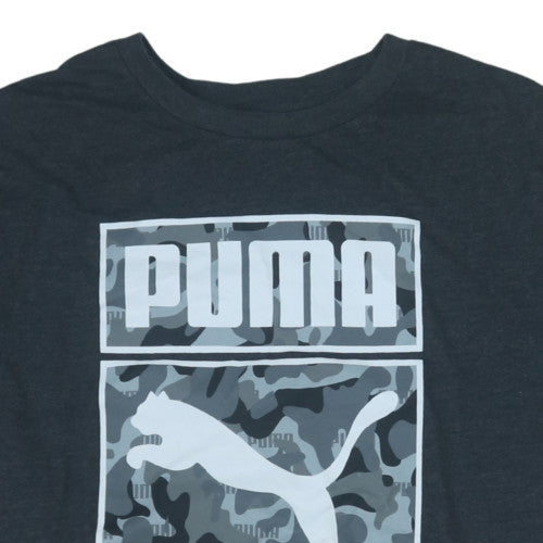 Puma Men's Black 2XL Camouflage Logo Graphic T-Shirt