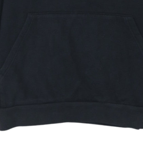 Adidas Boys Black 13-14 Years Pullover Hoodie with Logo Detail