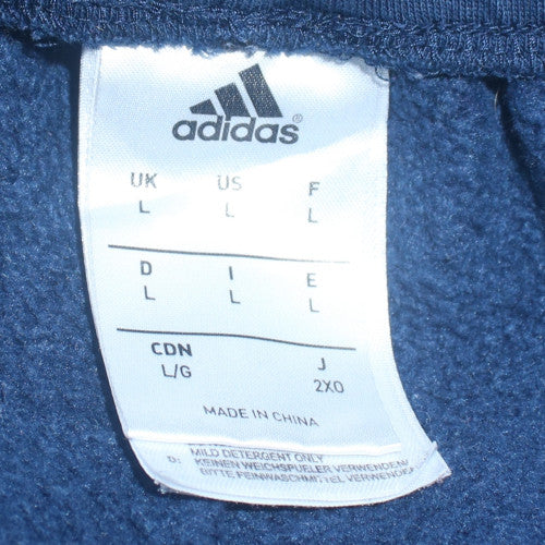Adidas Men's Blue Jogger Sweatpants L Fleece Activewear Trousers