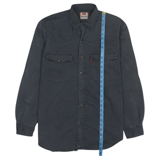 Levi's Men's Grey Cotton Western Button-Up Shirt Size M