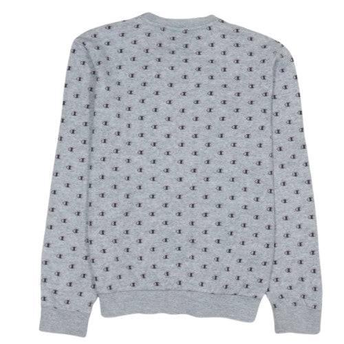 Champion Teens Grey XL Long Sleeve Crew Neck Logo T-Shirt