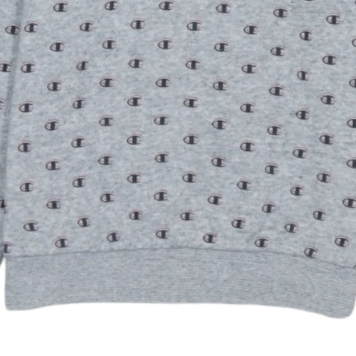 Champion Teens Grey XL Long Sleeve Crew Neck Logo T-Shirt