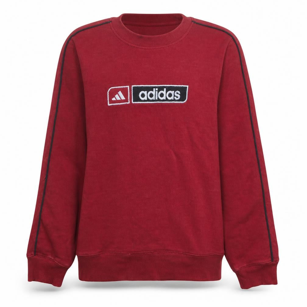 Adidas Men's Red Logo Crew Neck Pullover Sweatshirt Size L