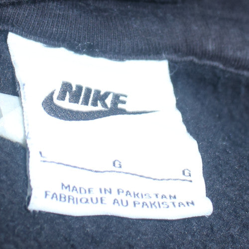 Nike Womens Black Large Pullover Hoodie Sweatshirt Logo Cotton Blend