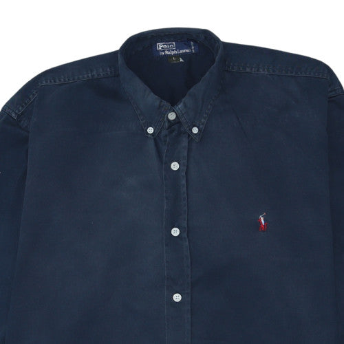 Ralph Lauren Men's Blue Long Sleeve Button-Down Cotton Shirt L