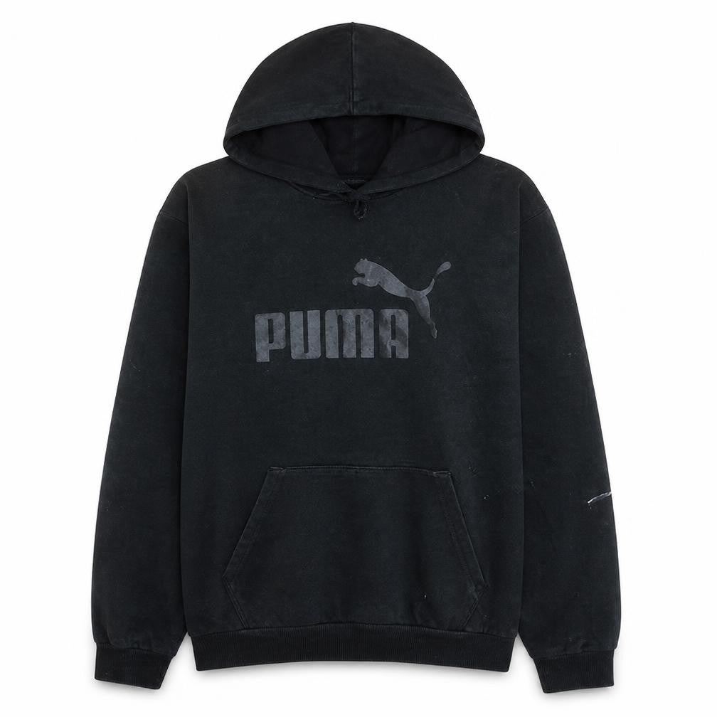 Puma Mens Black Pullover Hoodie L Graphic Logo Sportswear