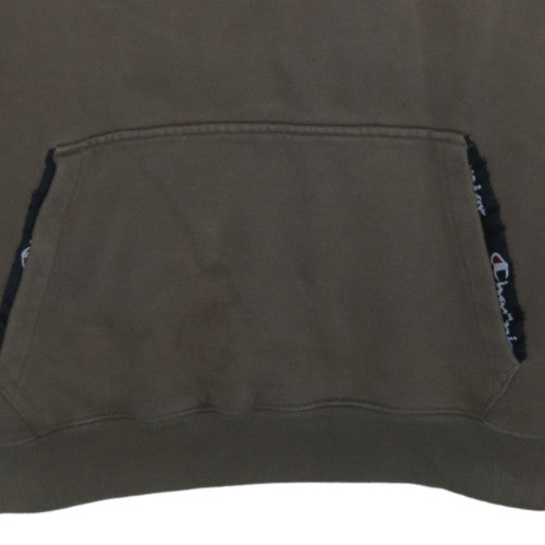 Champion Men's Brown 1/2 Zip Fleece Sweatshirt Size L