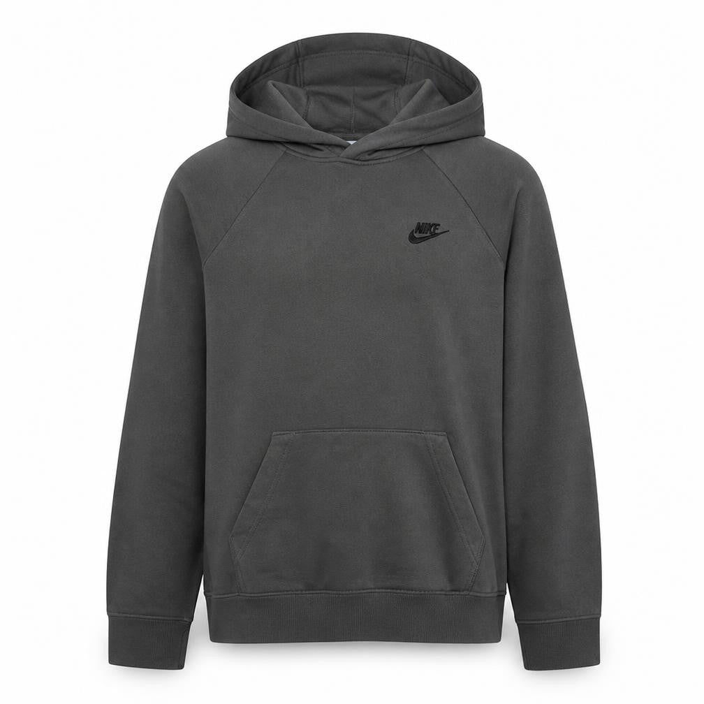 Nike Men’s Grey Pullover Hoodie Size M Fleece Logo Sweatshirt