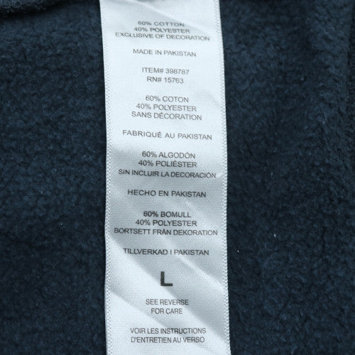 Champion Womens Navy Pullover Hoodie L Cotton Blend Logo Sweatshirt