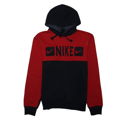 Nike Men's Red & Black Pullover Hoodie M Fleece Logo Sportswear