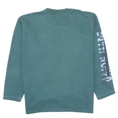 Lee Men's Green Long Sleeve Pullover Sweatshirt L Vintage Graphic