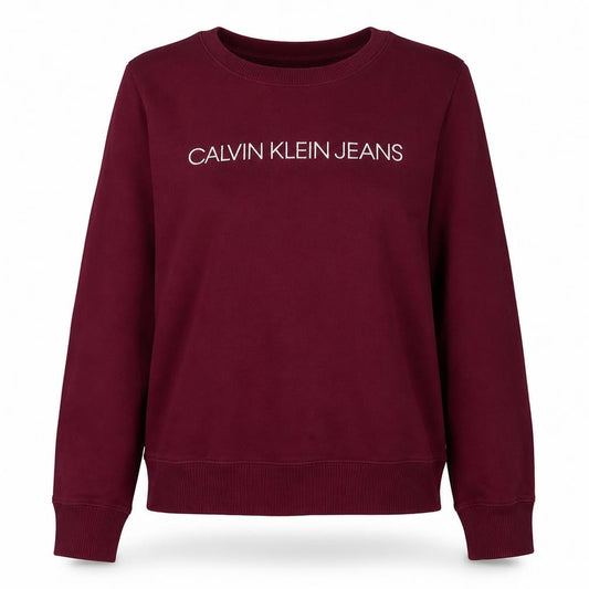 Calvin Klein Jeans Womens Burgundy XL Cotton Logo Sweatshirt