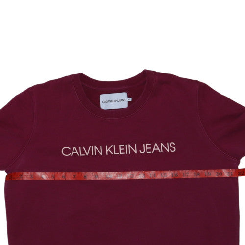 Calvin Klein Jeans Womens Burgundy XL Cotton Logo Sweatshirt