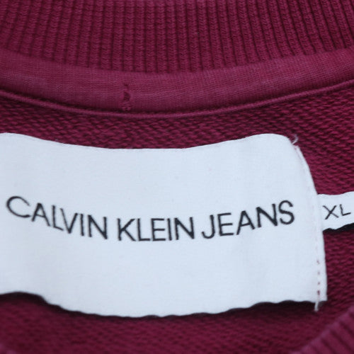 Calvin Klein Jeans Womens Burgundy XL Cotton Logo Sweatshirt