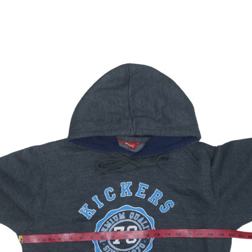 Kickers Men's Grey Pullover Hoodie S Logo Graphic Print