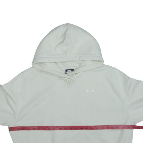 Nike Men Beige Pullover Hoodie Medium Fleece Long Sleeve Regular Fit