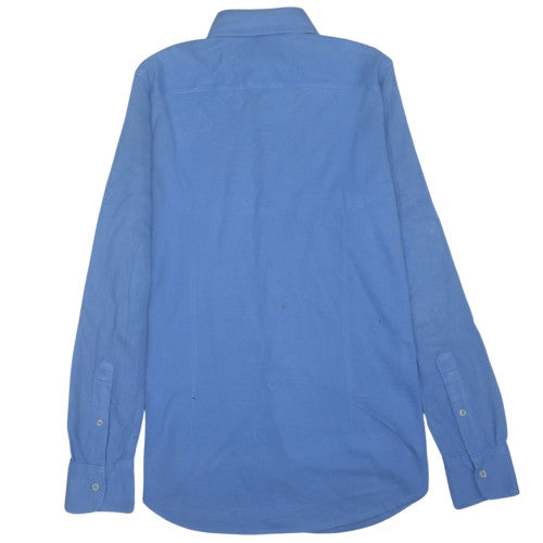 Ralph Lauren Men's Blue Featherweight Mesh Long Sleeve Polo Shirt Size M