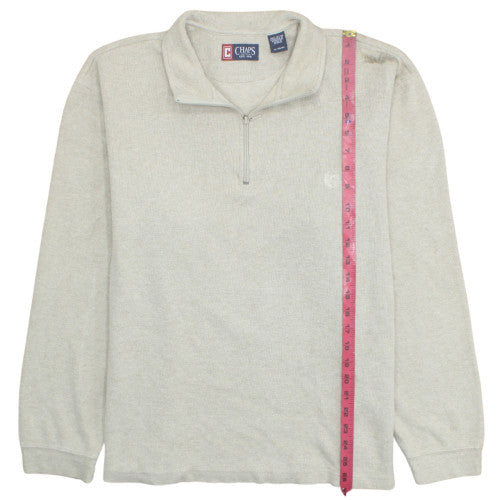 Chaps Men’s Beige 1/4 Zip Mock Neck Pullover Sweatshirt L