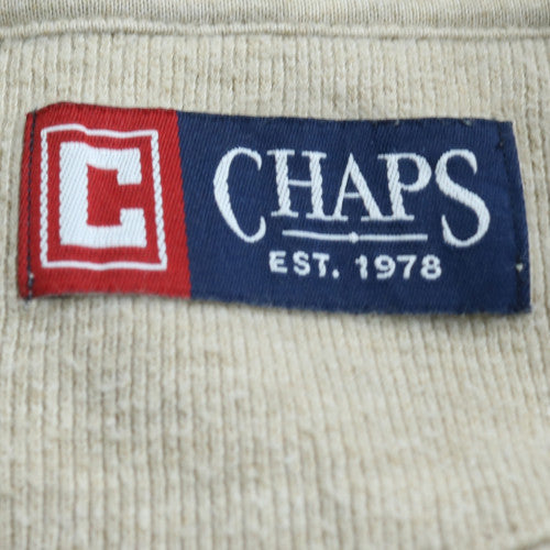 Chaps Men’s Beige 1/4 Zip Mock Neck Pullover Sweatshirt L
