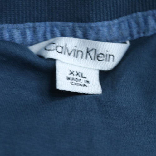 Calvin Klein Men's Blue Cotton Short Sleeve Polo XXL