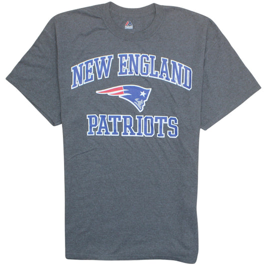 Majestic Men's Grey New England Patriots XL Graphic T-Shirt