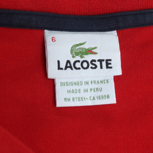 Lacoste Men's Red XL Collared 1/2 Zip Cotton Sweatshirt