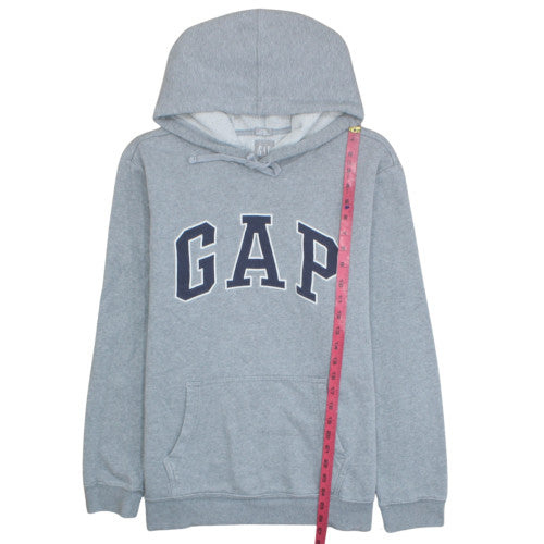 GAP Men’s Grey Pullover Hoodie Large Logo Fleece Sweatshirt