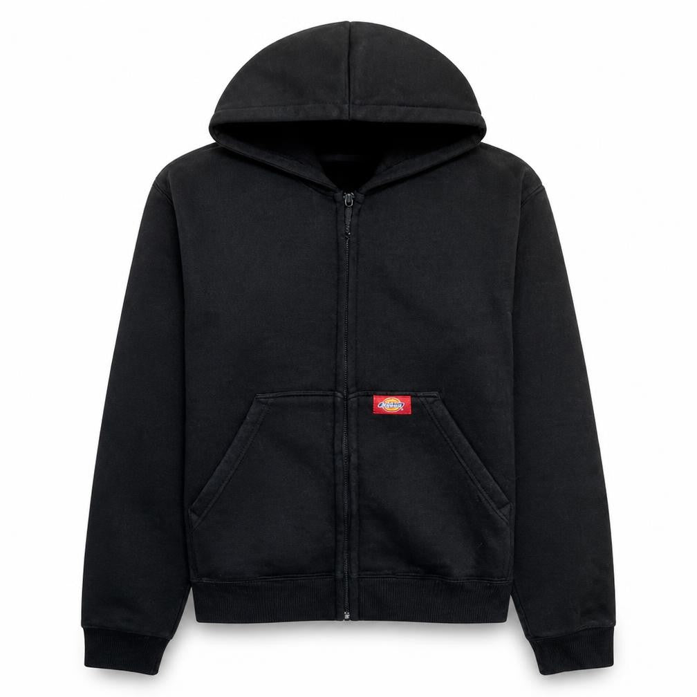 Dickies Womens Black Full Zip Hoodie Medium Fleece Lined Workwear