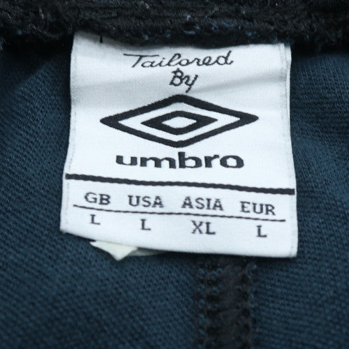 Umbro Men's Black L Fleece Track Pants with Side Stripe