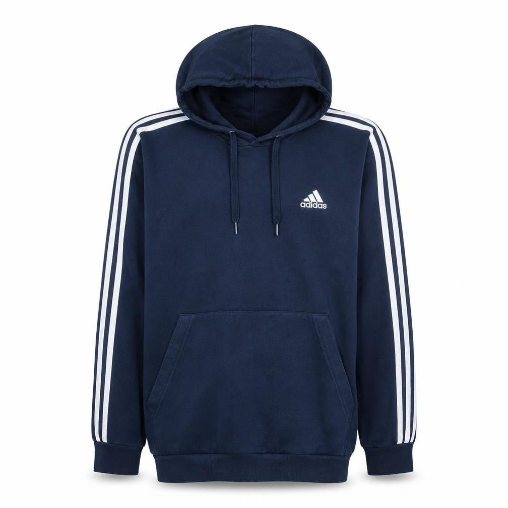 Adidas Mens Blue Pullover Hoodie L Sports Fleece Sweatshirt