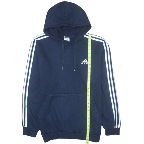 Adidas Mens Blue Pullover Hoodie L Sports Fleece Sweatshirt