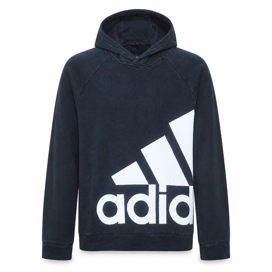 Adidas Men's Black Medium Pullover Hoodie Regular Fit Logo Fleece