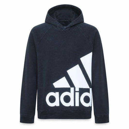 Adidas Men's Black Medium Pullover Hoodie Regular Fit Logo Fleece