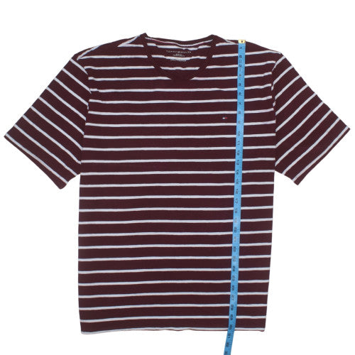 Tommy Hilfiger Men's Red Striped Slim Fit T-Shirt 3XL