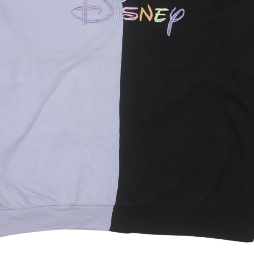 Disney Women's Black & Lilac Colourblock Pullover Sweatshirt XS/S