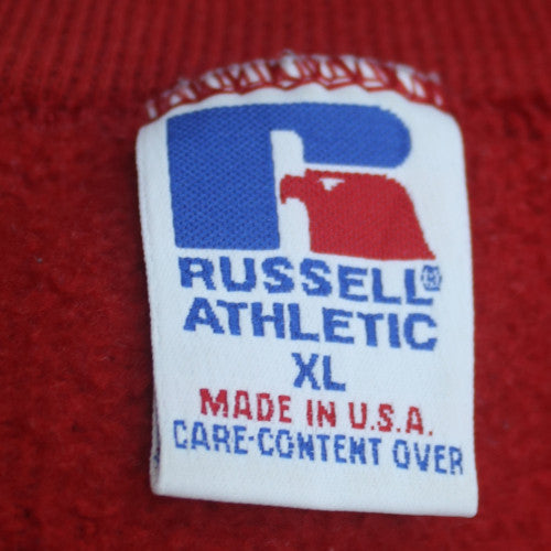 Russell Athletic Men Red XL Pullover Sweatshirt Vintage Crew Neck