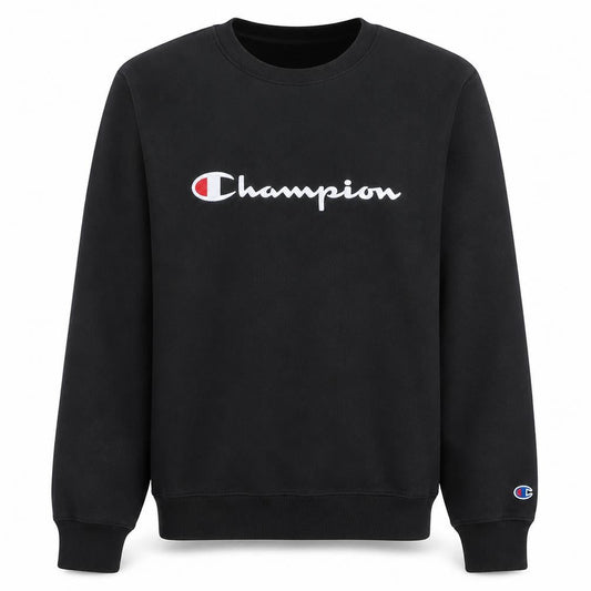 Champion Men's Black Medium Crew Neck Pullover Sweatshirt