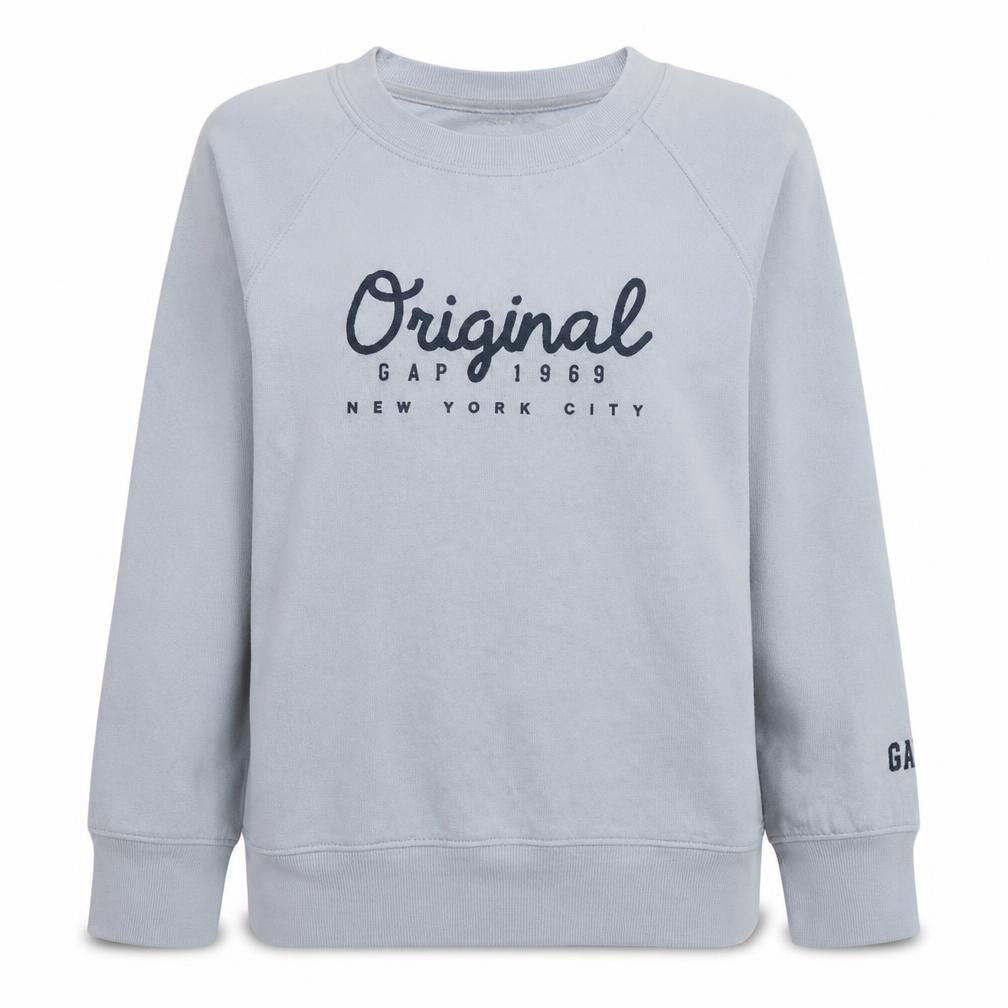 Gap Women White Original Logo Sweatshirt Medium Cotton Blend