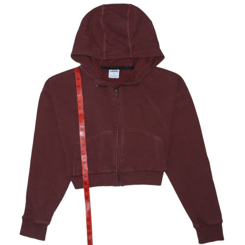 Gymshark Women's Brown Full Zip Hoodie S Cotton Blend
