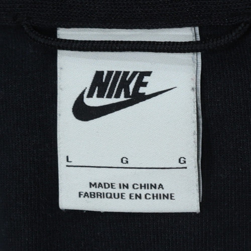 Nike Men's Grey Black Full Zip Hooded Fleece Hoodie L
