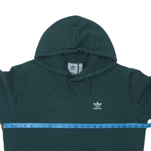 Adidas Men's Green Pullover Hoodie L Logo Fleece Sweatshirt