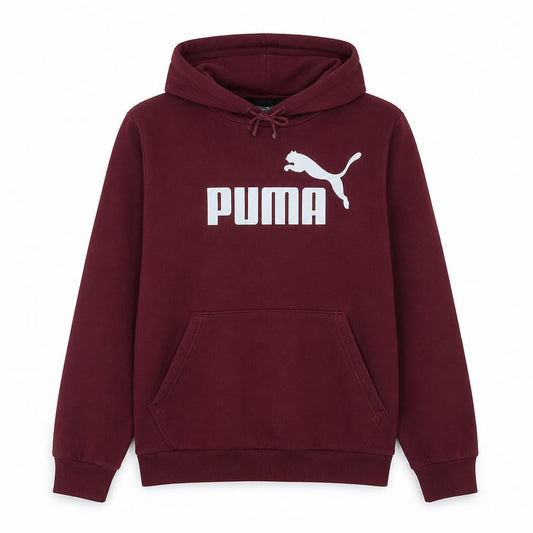 Puma Men Red Pullover Hoodie M Logo Graphic Sportswear