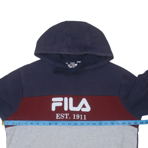 Fila Men's Multicoloured M Pullover Hoodie Logo Fleece